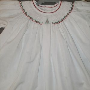 PETIT AMI Smocked Christmas outfit with bloomers
